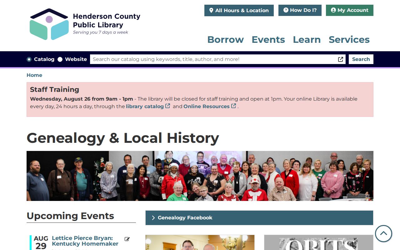Henderson County Public Library genealogy and local history gateway