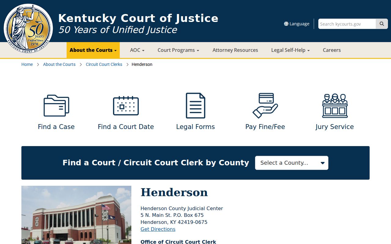 Henderson residents directory local court access page